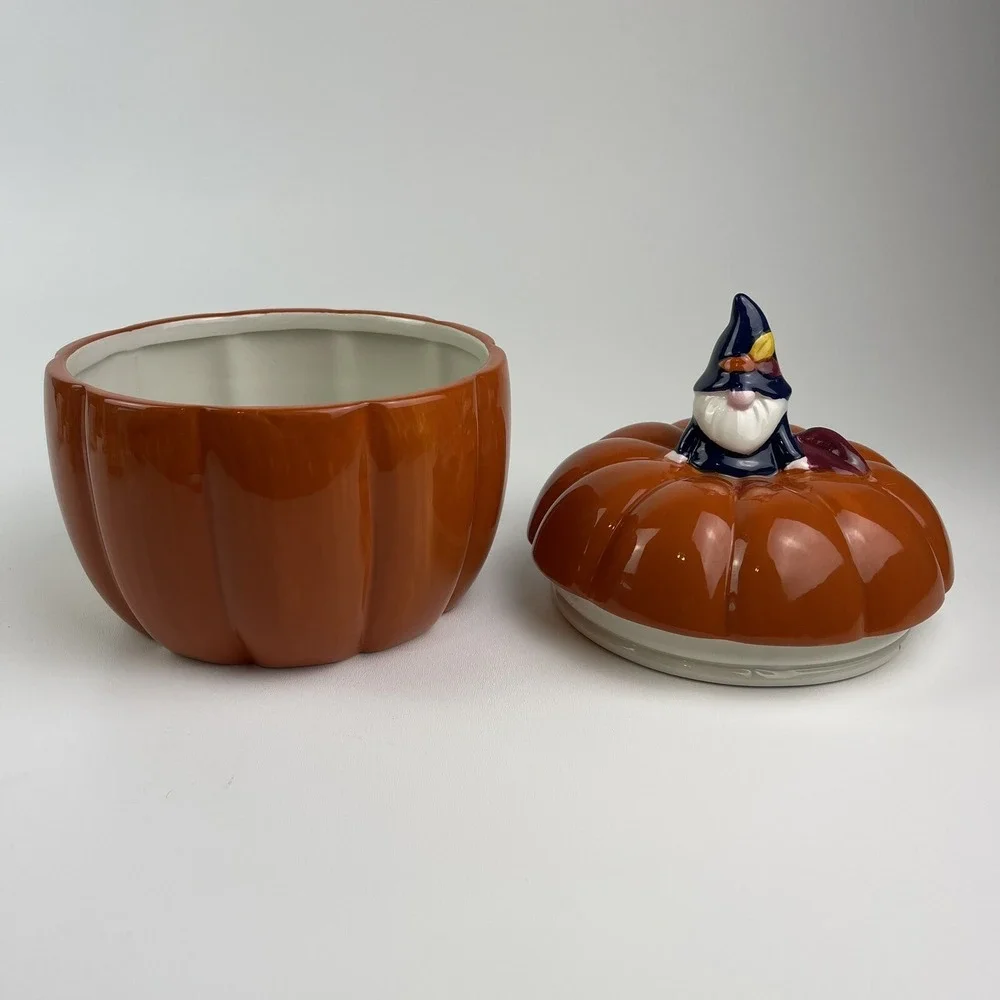 Sheffield Home Halloween Wizard Vintage Retro Large Pumpkin Cookie Biscuit Jar